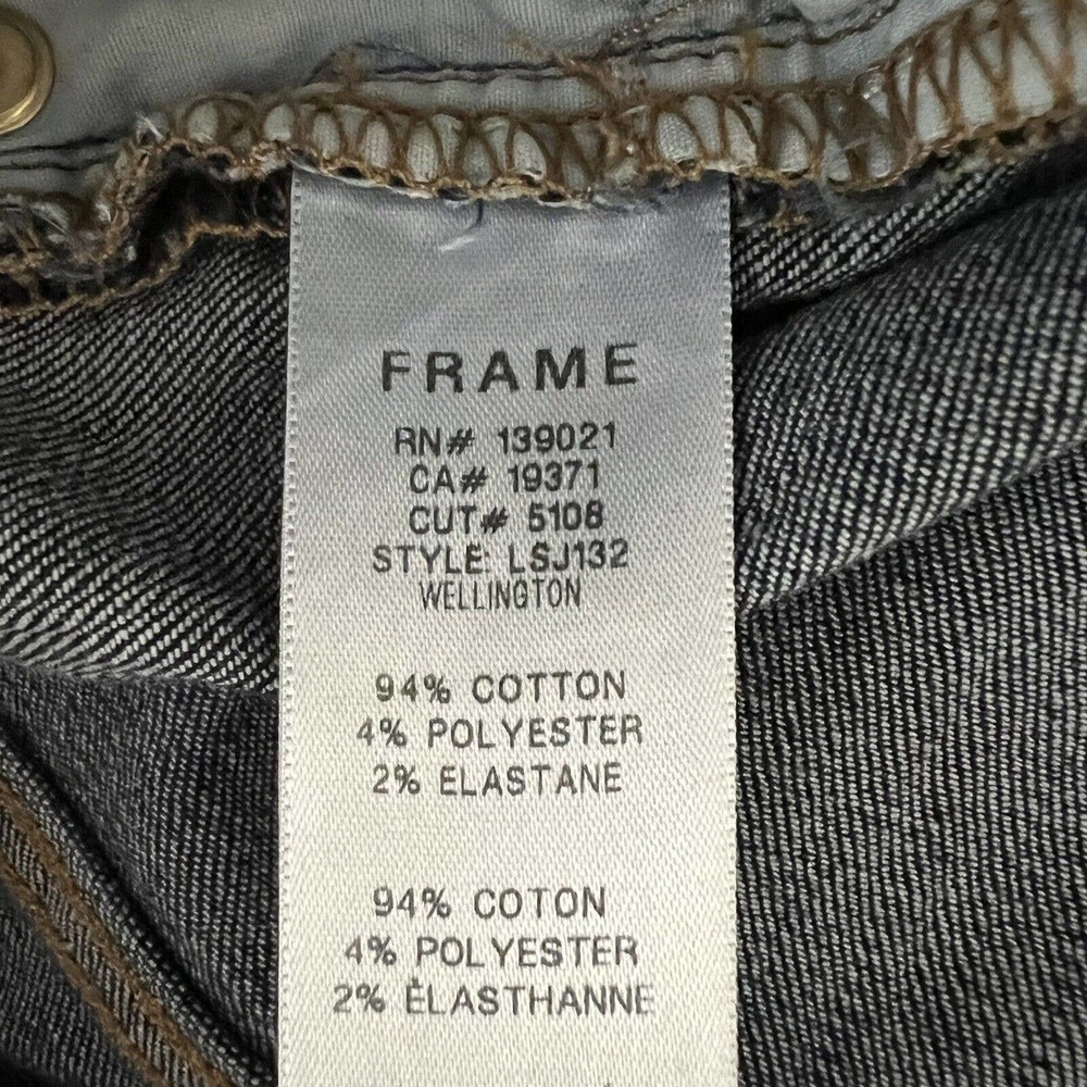 FRAME Women's Le Skinny de Jeanne Wellington Dark Frayed Hem Jeans - Size 25 - Picture 7 of 7